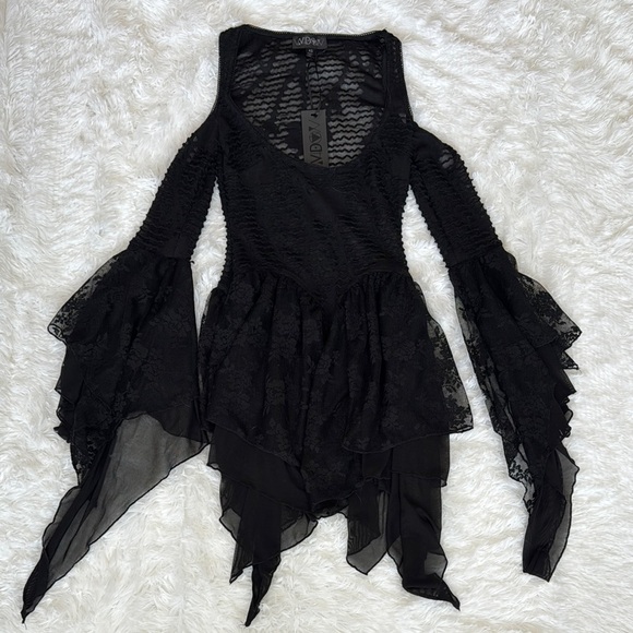 Widow Dolls Kill Black Walk in the Woods Mini Dress Size XS - Picture 1 of 4